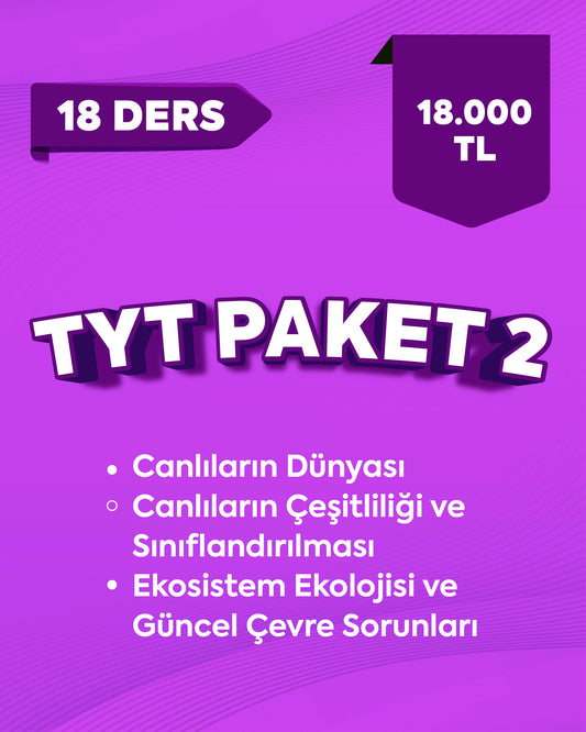 TYT Biyoloji Paket 2