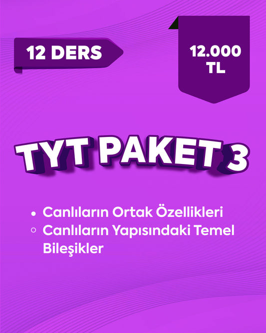 TYT Biyoloji Paket 3